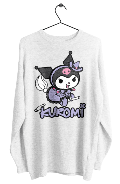 Women's sweatshirt with prints Hello Kitty Kuromi. Anime, character, hello kitty, kuromi, my melody, sanrio. 2070702