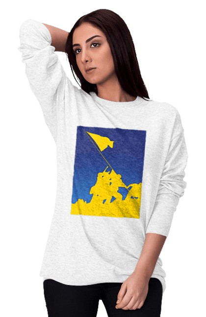 Світшот жіночий з принтом "Патріот". Патриот, патриотизм, победа, свобода, украина. aslan