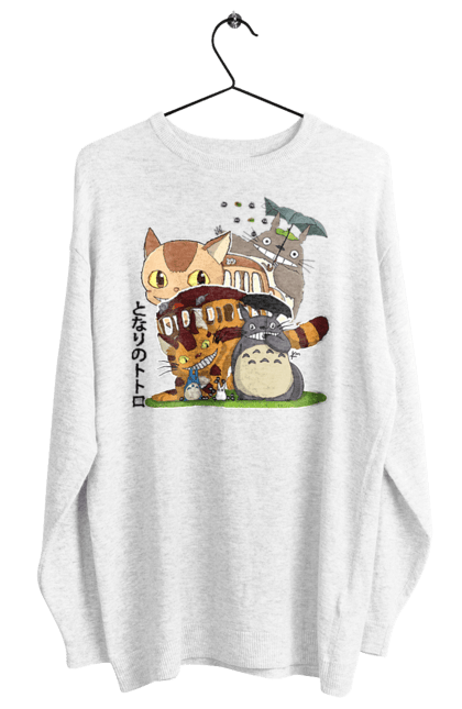 Women's sweatshirt with prints Totoro. Adventures, anime, comedy drama, fantasy, film, my neighbor totoro, tv series. 2070702