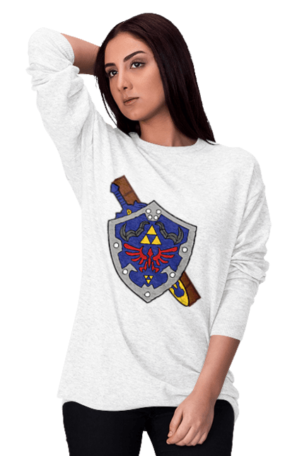 Women's sweatshirt with prints The Legend of Zelda. Action movie, adventure, arcade, game, legend of zelda, nintendo, quest, shigeru miyamoto, video game, zelda. 2070702