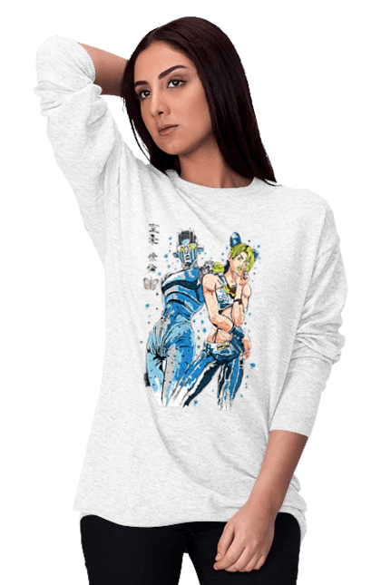 Women's sweatshirt with prints JOJO Jolyne Cujoh. Anime, jojo, jojo`s bizarre adventure, jojo’s bizarre adventure, jolyne cujoh, manga. 2070702