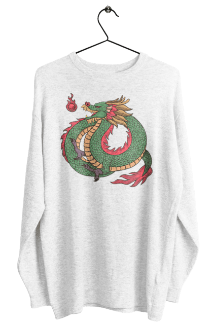 Women's sweatshirt with prints The Dragon. Animal, chinese dragon, dragon, green dragon, symbol. 2070702