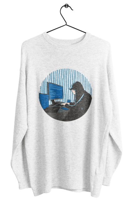 Світшот жіночий з принтом "Хакер". Бінарний, гік, програміст, хакер. 2070702