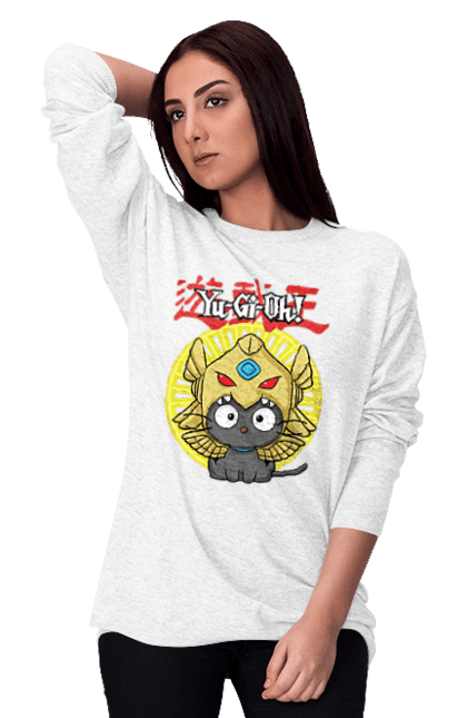 Women's sweatshirt with prints Yu Gi Oh! Chococat. Brand, character, chococat, hello kitty, yu gi oh, yugio. 2070702