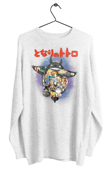 Women's sweatshirt with prints Totoro. Adventures, anime, comedy drama, fantasy, film, my neighbor totoro, tv series. 2070702