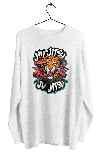 Women's sweatshirt with prints Jujutsu. Animal, japan, jiu jitsu, jujutsu, leopard, martial arts, ninja, samurai, sport. 2070702