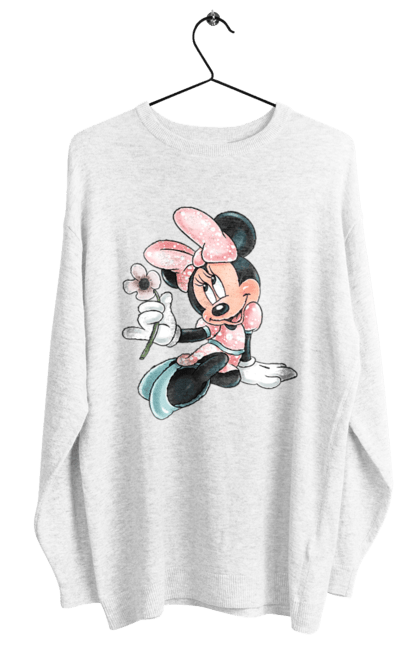 Women's sweatshirt with prints Minnie Mouse. Cartoon, disney, mickey, mickey mouse, minnie mouse. 2070702