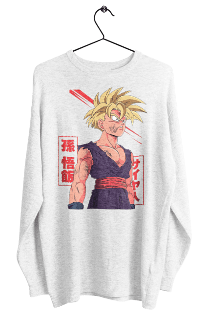 Women's sweatshirt with prints Dragon Ball Gohan. Anime, dragon ball, gohan, goku, manga, tv series, vegeta. 2070702