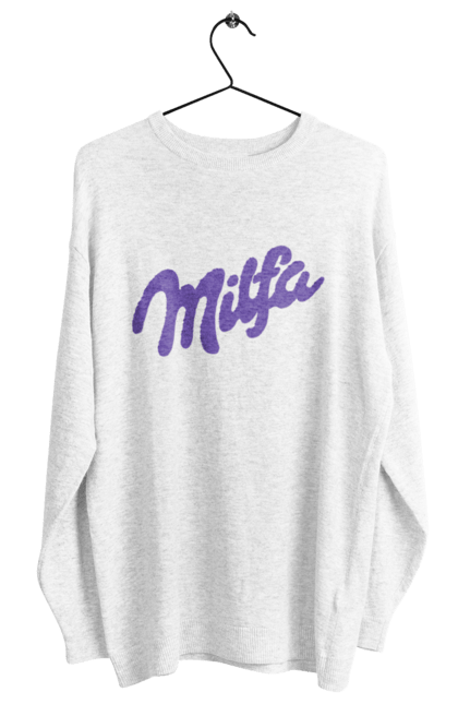 Свитшот женский с принтом Milfa. Для взрослых, для женщин, мем, милка, милф, милфа, прикол, смешные. 2070702