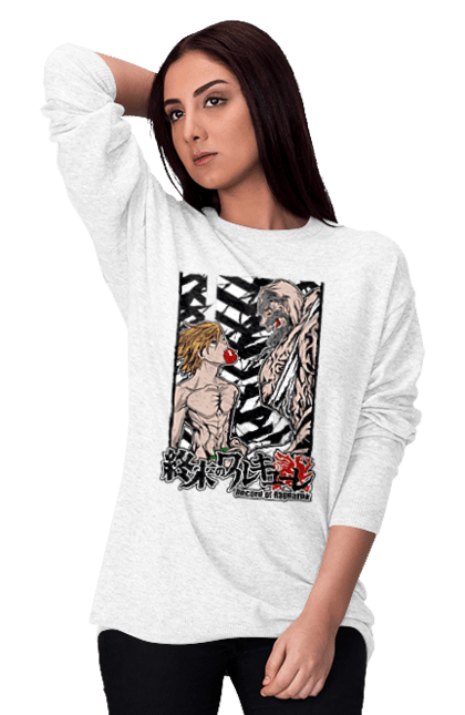 Women's sweatshirt with prints Record of Ragnarok Adam vs Zeus. Adam, anime, comics, manga, netflix, record of ragnarok, zeus. 2070702