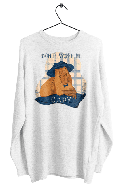 Women's sweatshirt with prints Capybara. Animal, capybara, rodent. 2070702