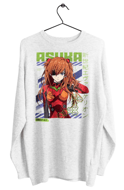 Women's sweatshirt with prints Evangelion Asuka. Anime, asuka, asuka langley sorry, eva 02, evangelion, eve, kaoru, manga, ray, shinji. 2070702