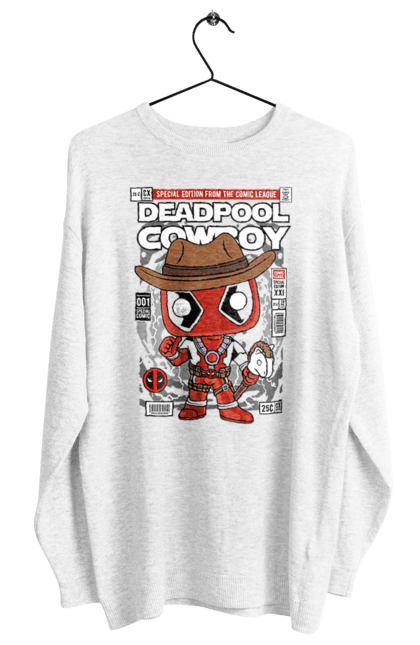 Світшот жіночий з принтом "Deadpool Cowboy". Басейн, герой, дедпул, дивуватися, комікси, мем, мертвий, плівка. Funkotee