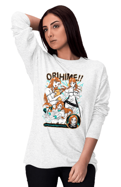 Світшот жіночий з принтом "Бліч Іноуе Оріхіме". Anime, bleach, manga, orihime inoue, аніме, бліч, іноуе оріхіме, манга. 2070702