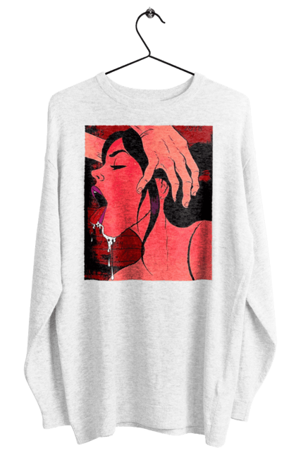 Women`s sweatshirt with prints Girl Sucks With Saliva. Sex, suck. 2070702
