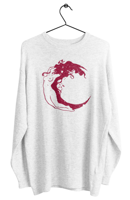 Women`s sweatshirt with prints Moon girl. Cosmic, girl, moon, space, stars. 2070702