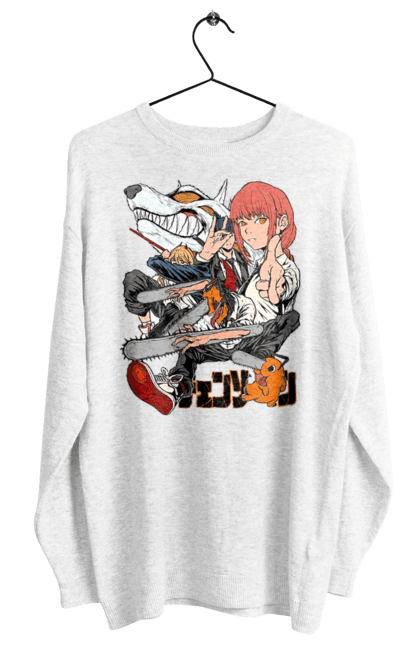 Women's sweatshirt with prints Chainsaw Man. Anime, chainsaw man, demon, denji, manga, pochita, shonen. 2070702