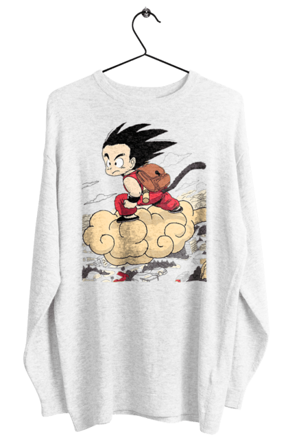 Women's sweatshirt with prints Dragon Ball Son Goku. Anime, dragon ball, goku, manga, son goku, tv series. 2070702