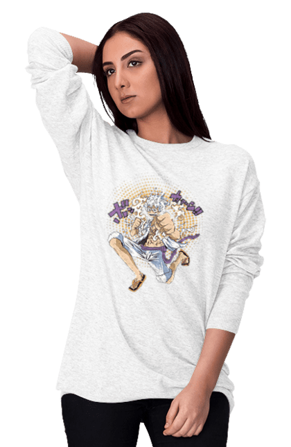 Women's sweatshirt with prints One Piece Luffy. Anime, luffy, manga, monkey de luffy, one piece, pirates. 2070702