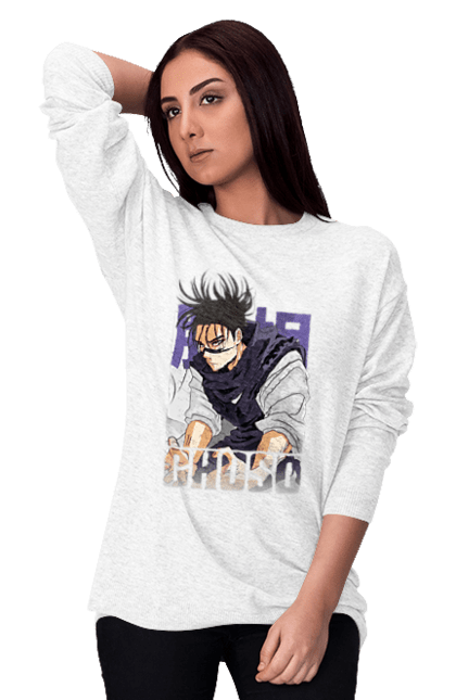 Women's sweatshirt with prints Jujutsu Kaisen Choso. Anime, anime, choso, dark fantasy, manga, manga, mystic. 2070702