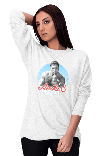 Світшот жіночий з принтом "Біллі Херрінгтон". Аніки, біллі, біллі херрінгтон, гачі, гачімучі, гумор, прикольна, херрінгтон. 2070702