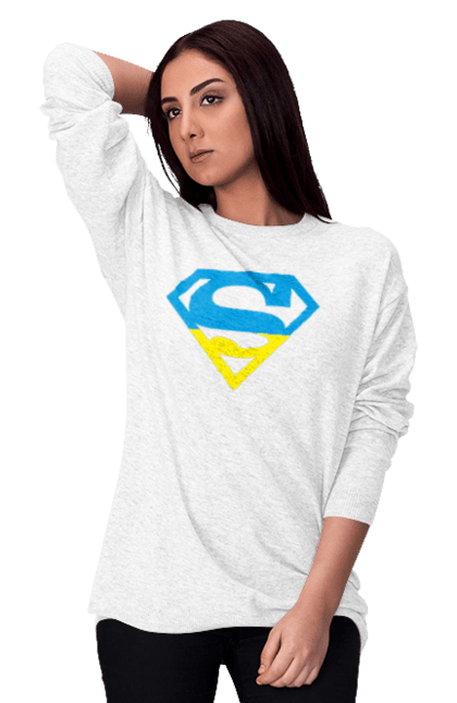Women`s sweatshirt with prints Ukraine super. Super, symbolism, ukraine. 2070702