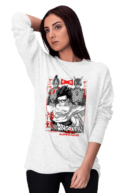 Women's sweatshirt with prints Dragon Ball Gohan. Anime, dragon ball, gohan, goku, manga, tv series, vegeta. 2070702