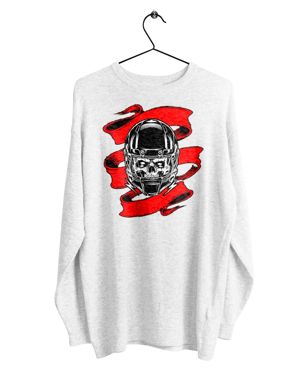 Skull in a motorcycle helmet