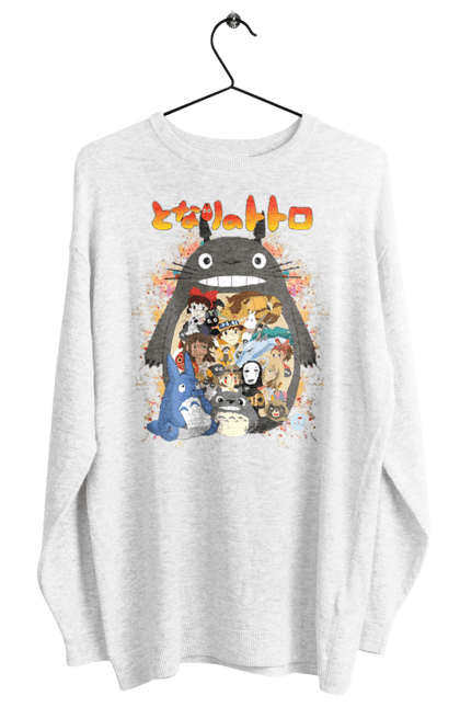 Women's sweatshirt with prints Totoro. Adventures, anime, comedy drama, fantasy, film, my neighbor totoro, tv series. 2070702