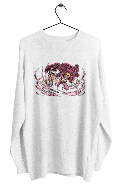 Women's sweatshirt with prints One Piece Donquixote Doflamingo. Anime, donquixote doflamingo, heavenly yaksha, manga, one piece, straw hat pirates. 2070702