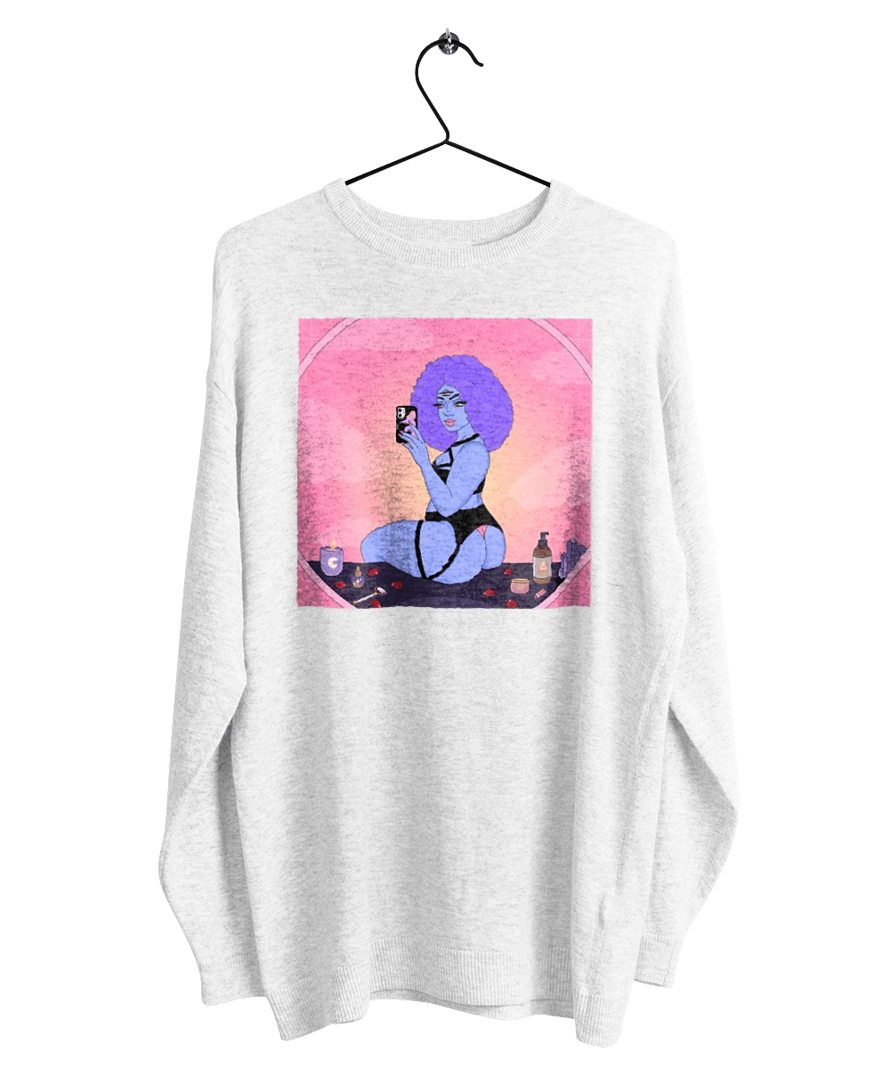 Purple Girl Photo In The Mirror