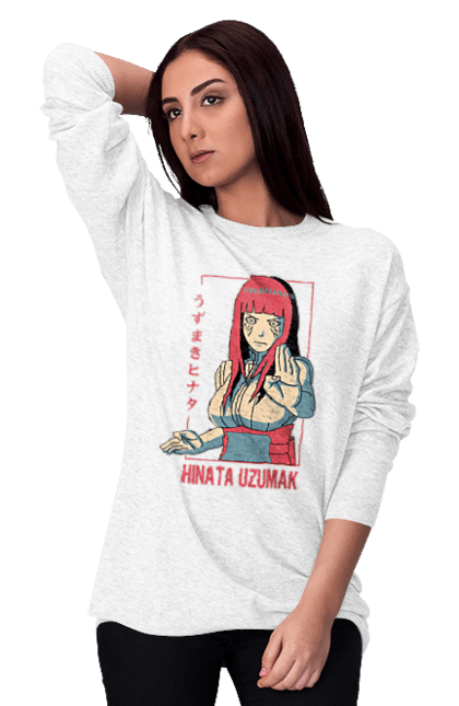 Women's sweatshirt with prints Naruto Hinata Hyuga. Anime, hinata, hinata hyuga, hyuga, manga, naruto. 2070702