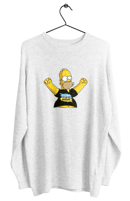 Світшот жіночий з принтом "Сімпсон та російський корабель". Війна, гомер, гомер сімпсон, марка корабель, патріот, перемога, російський корабель, сімпсон, україна. 2070702