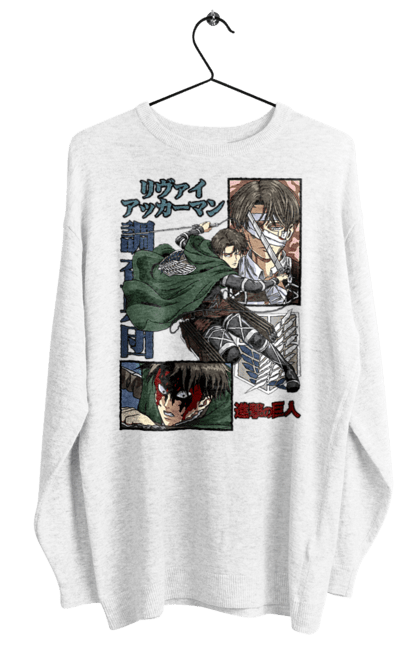 Women's sweatshirt with prints Attack on Titan Levi. Ackerman, anime, attack on titan, levi, manga, shingeki no kyojin, survey corps. 2070702