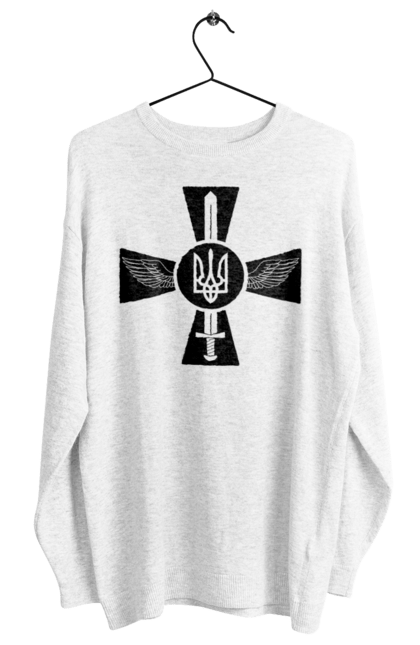 Світшот жіночий з принтом "Україна герб". Герб, крила, меч, україна. 2070702