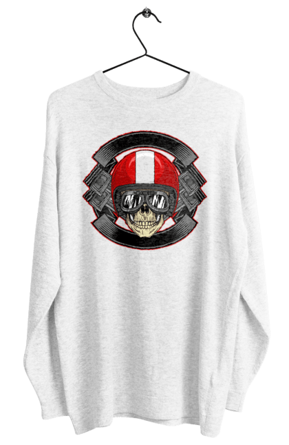 Світшот жіночий з принтом "череп мотоцикліст". Мотоцикліст \, череп, шолом. 2070702