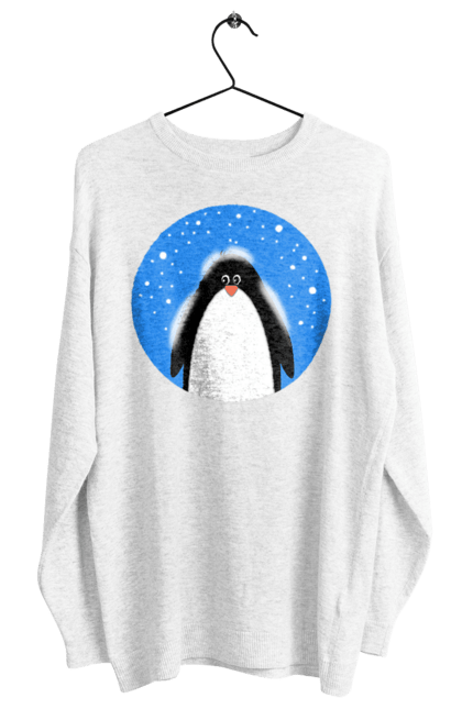Світшот жіночий з принтом "Пінгвін в снігу". Зима, новий рік, пінгвін, полюс, різдво, сніг. futbolka.stylus.ua