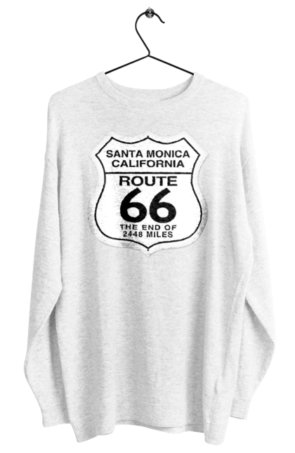 Свитшот женский с принтом Route 66. Байк, байкер, байкер клуб, брат, братела, брутал, горячий асфальт, горячий конь, горячий стержень, дорога 50, дорога 66, дорога 80, дороги америки, дороги украины, жажда скорости, клуб байкеров, мотоцикл, мотоциклист, настоящий мужик, скорость, чувак. 2070702