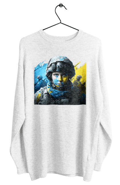 Світшот жіночий з принтом "ЗСУ". Армія, армія україни, зсу, перемога, прапор україни, тризуб україни, україна. aslan
