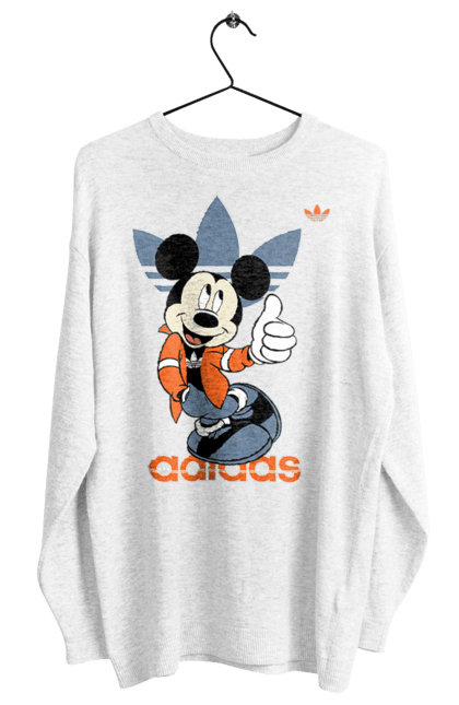 Світшот жіночий з принтом "Adidas Міккі Маус". Adidas, mickey mouse, адідас, дісней, міккі, міккі маус, мультфільм. 2070702