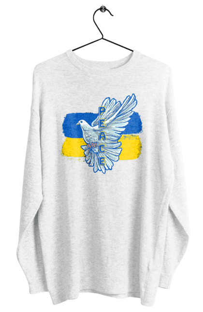 Світшот жіночий з принтом "Голуб мир". Білий голуб, голуб, мир, прапор україни, символ україни, традиції україни, україна. futbolka.stylus.ua