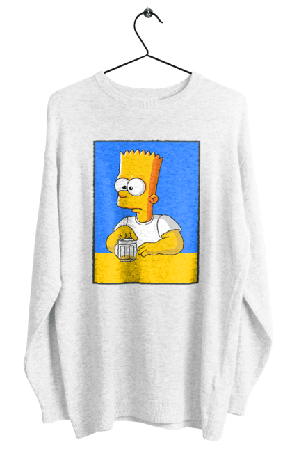 Світшот жіночий з принтом "Барт любитель пива". Барт, барт сімпсон, мультперсонажі, мультфільми, сімпсони, український прапор. 2070702