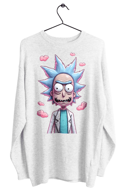 Світшот жіночий з принтом "Рік та Морті". Rick and morty, мультфільм, наукова фантастика, пригоди, рік, рік і морті, трагікомедія, чорний гумор. 2070702