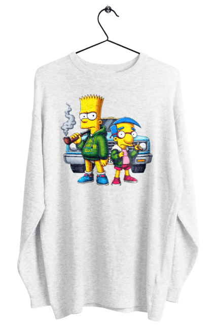 Women's sweatshirt with prints Bart Breaking Bad. Bart, breaking bad, cartoon, character, laboratory, milhouse, serial, simpson, simpsons. 2070702