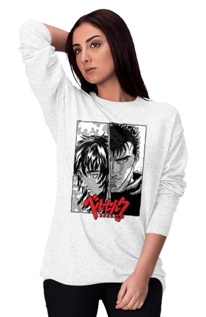 Women's sweatshirt with prints Berserk. Anime, berserk, griffith, guts, kentaro miura, manga. 2070702