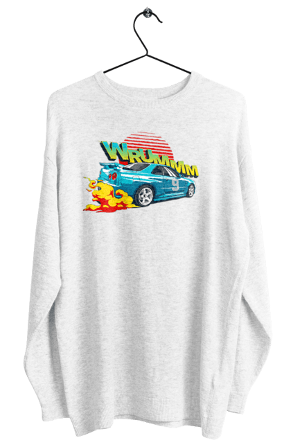 Світшот жіночий з принтом "Авто". Авто, вогонь, вулиці, денги, дрифт, спорт, спортивне авто, швидкість. 2070702