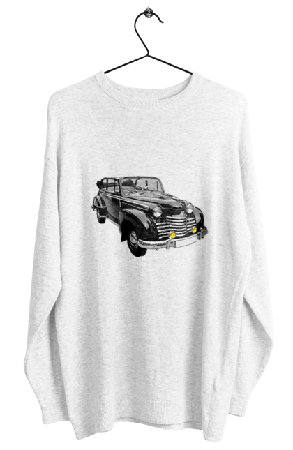 Світшот жіночий з принтом "Авто.5". Авто, професійне фото, ретро авто, фото, чорний колір. 2070702