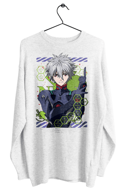 Women's sweatshirt with prints Evangelion Kaworu. Anime, evangelion, eve, kaworu, kaworu nagisa, manga, neon genesis evangelion, nerve, tv series. 2070702