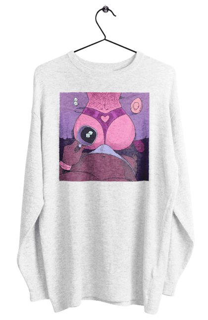 Свитшот женский с принтом Утренний Кофе С Жопкой. Голая, жопа, кофе, трусы. 2070702