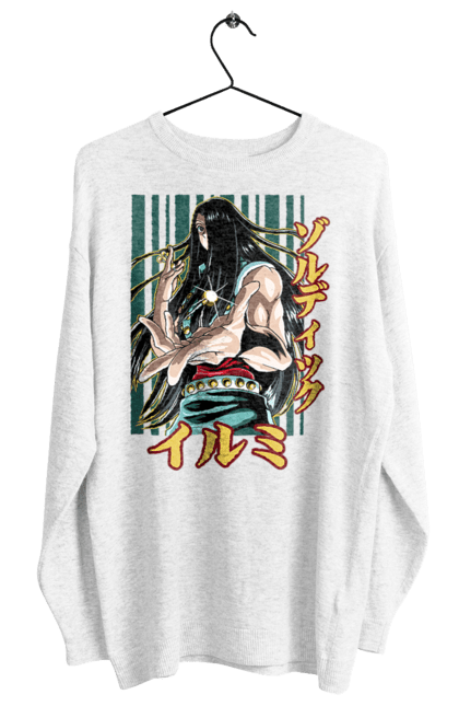 Women's sweatshirt with prints Hunter × Hunter Illumi Zoldyck. Anime, hunter, hunter × hunter, hunter hunter, illumi, illumi zoldyck, manga, zoldyck. 2070702